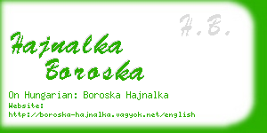 hajnalka boroska business card